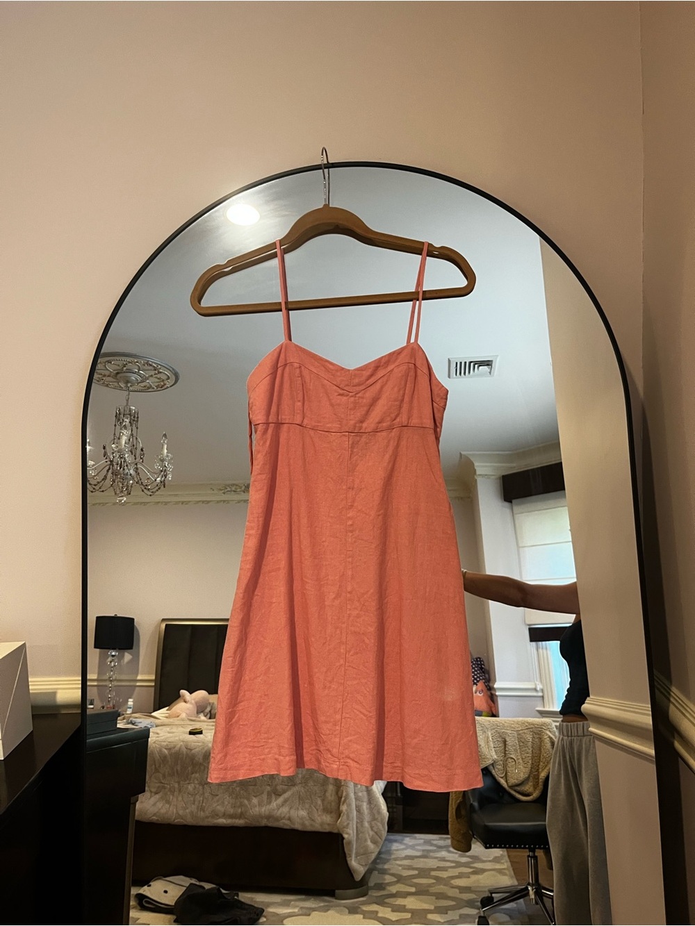 Zara Soft Pink Spaghetti-Strap Mini Dress (XS)